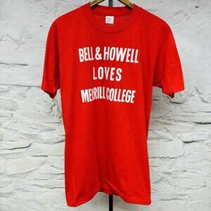 Vtg 70s 80s Bell & Howell Merrill College T-shirt Publishing Journalism History